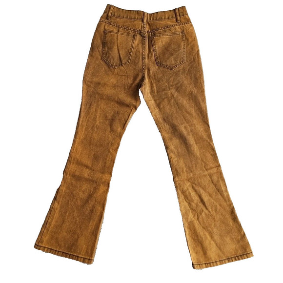 Shein Jeans Women's Size M (29x29) Flare Leg Copper Acid Wash Stretch Y2K Boho - Picture 3 of 16